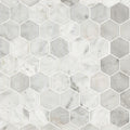 CARRARA WHITE HONED 2" HEXAGON