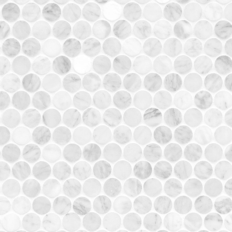 CARRARA WHITE ROUND HONED
