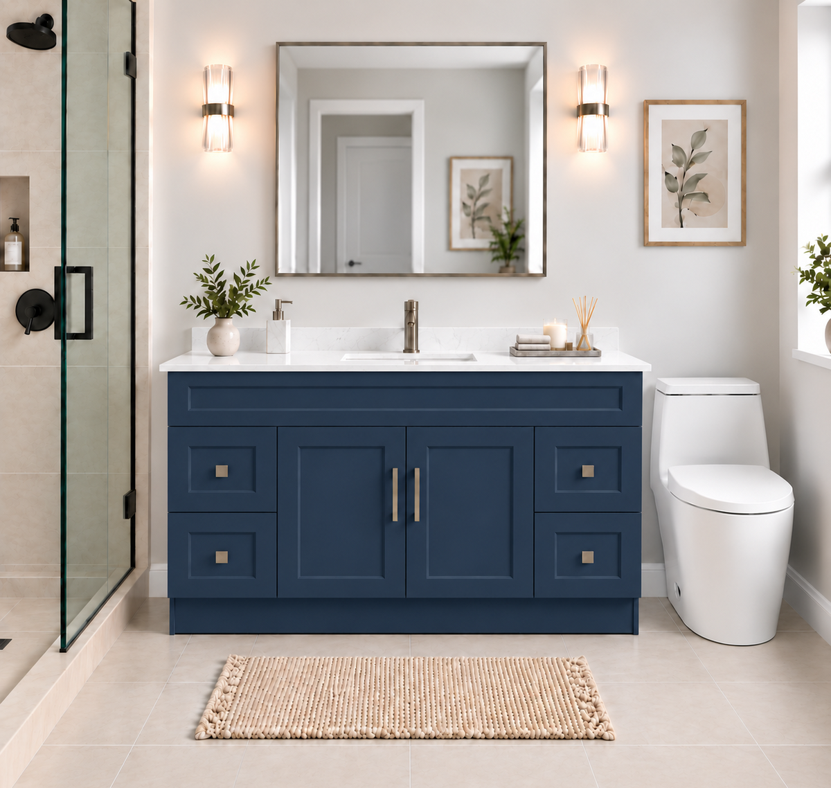 72" SINGLE SINK MDF VANITY - 4 DRAWERS