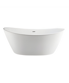 WHITE FREESTANDING BOAT TUB 60"/67"