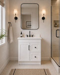30" SOLID WOOD VANITY - DRAWERS - SOLID COLOURS