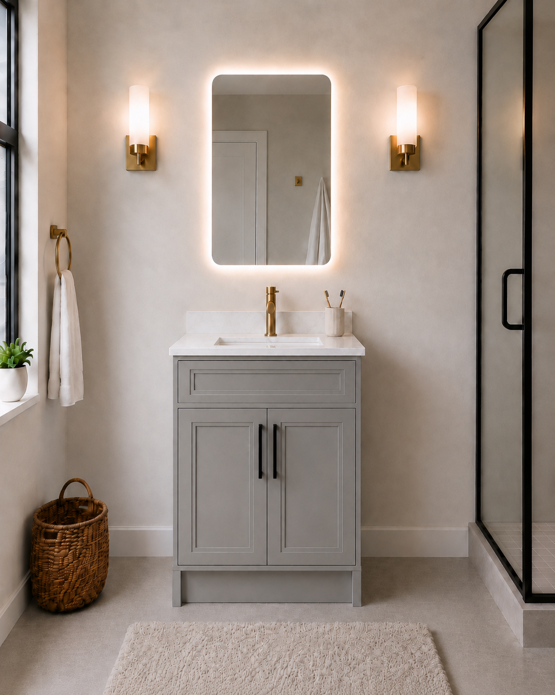 24" SOLID WOOD VANITY