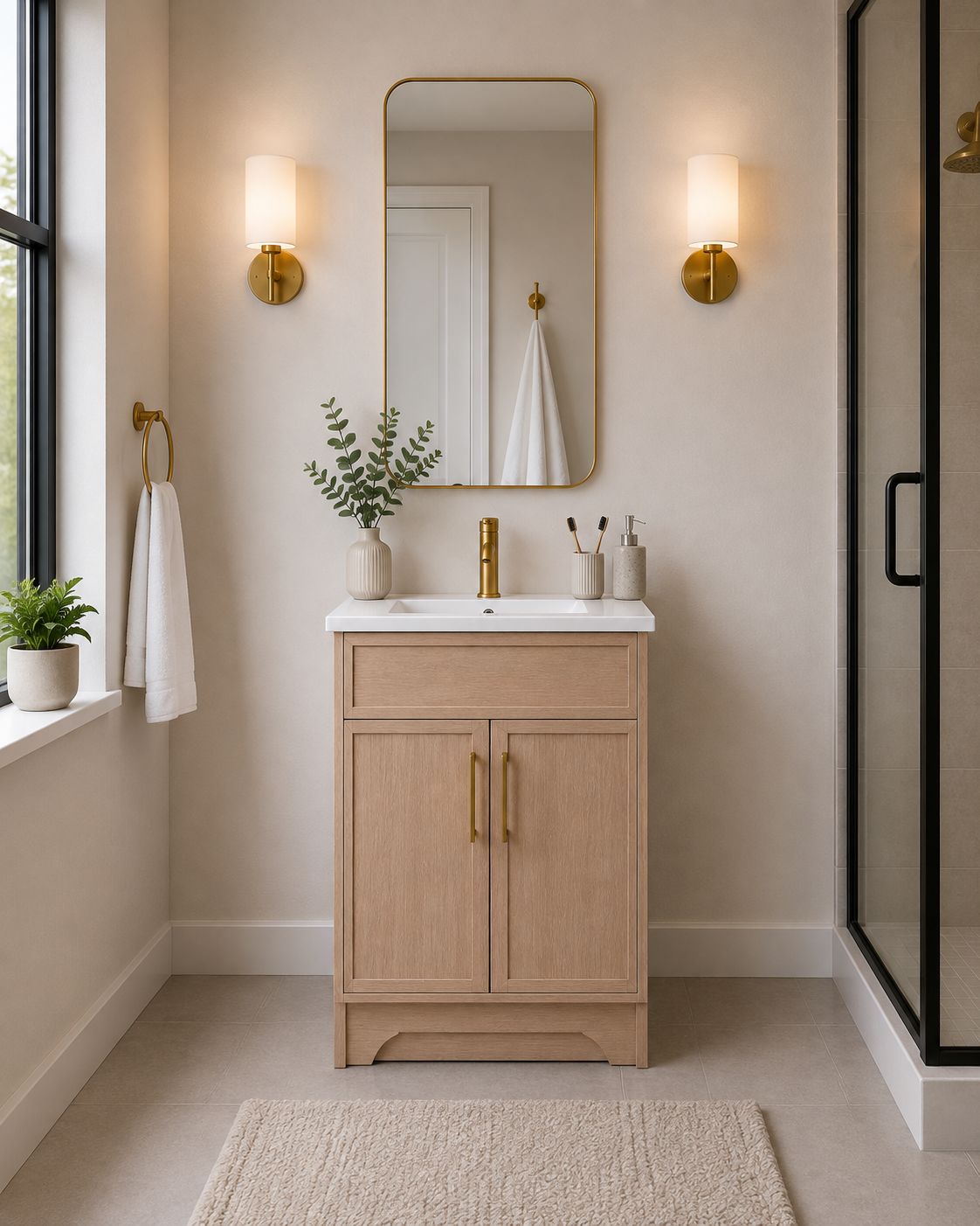 24" SOLID WOOD VANITY