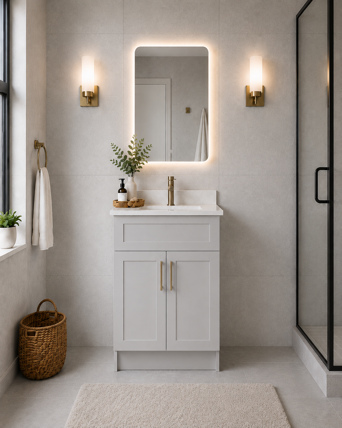 24" SOLID WOOD VANITY - SOLID COLOURS