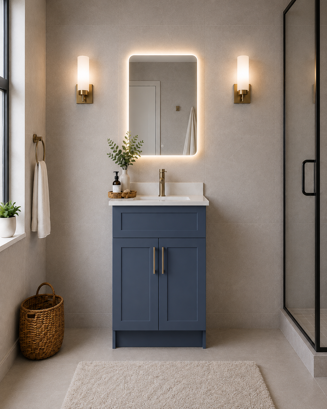 24" SOLID WOOD VANITY - SOLID COLOURS
