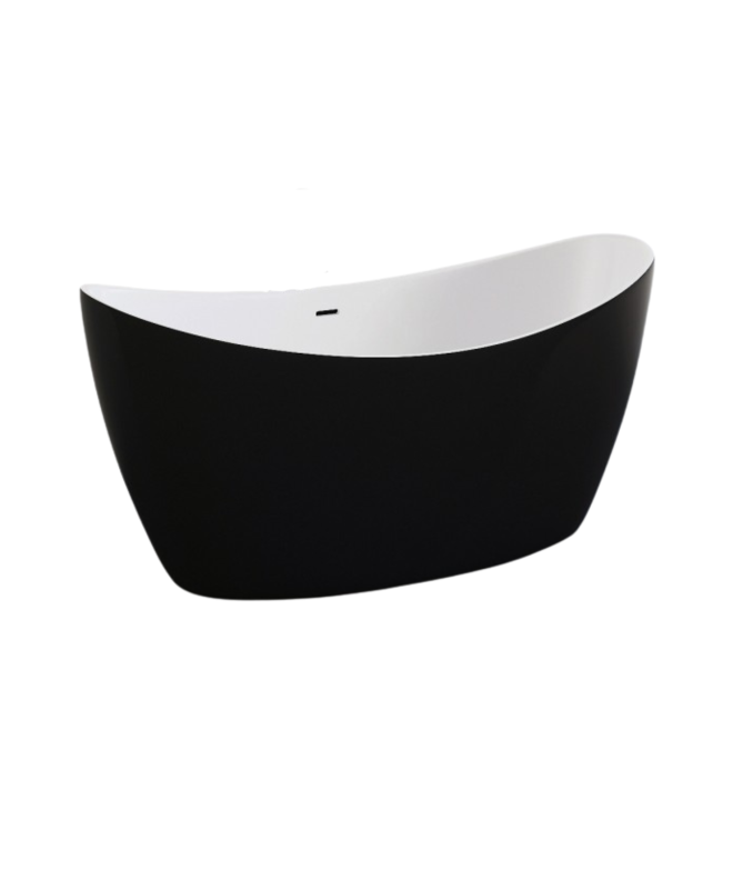 BLACK FREESTANDING BOAT TUB 60"/67"