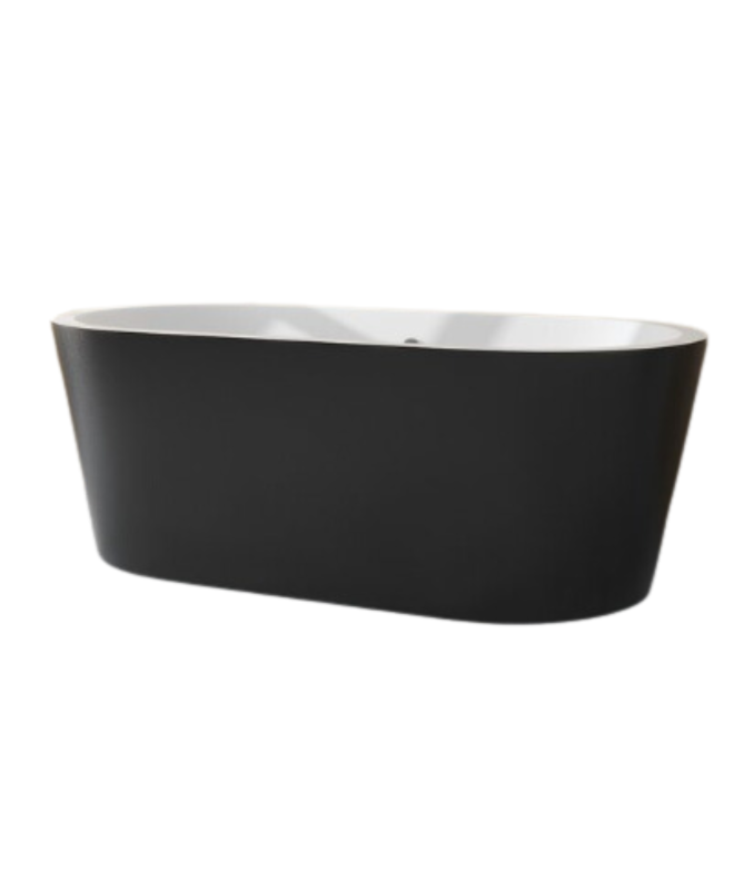 BLACK FREESTANDING ROUND TUB 60"/67"