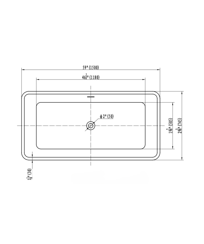 WHITE FREESTANDING SQUARE TUB 60"/67"