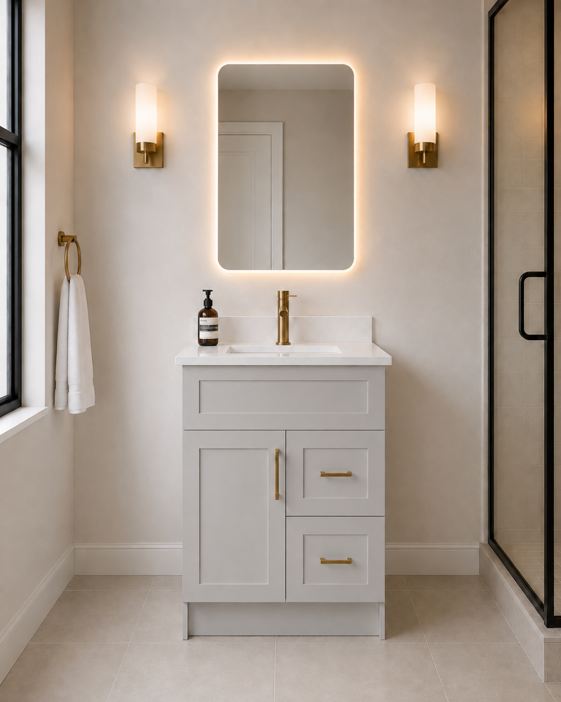 24" MDF VANITY WITH DRAWERS
