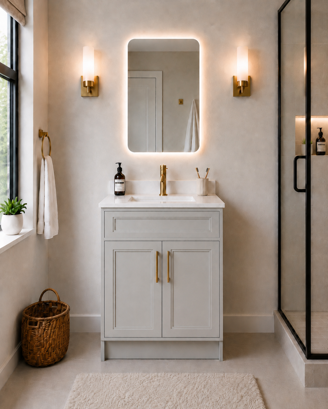 30" SOLID WOOD VANITY - SOLID COLOURS